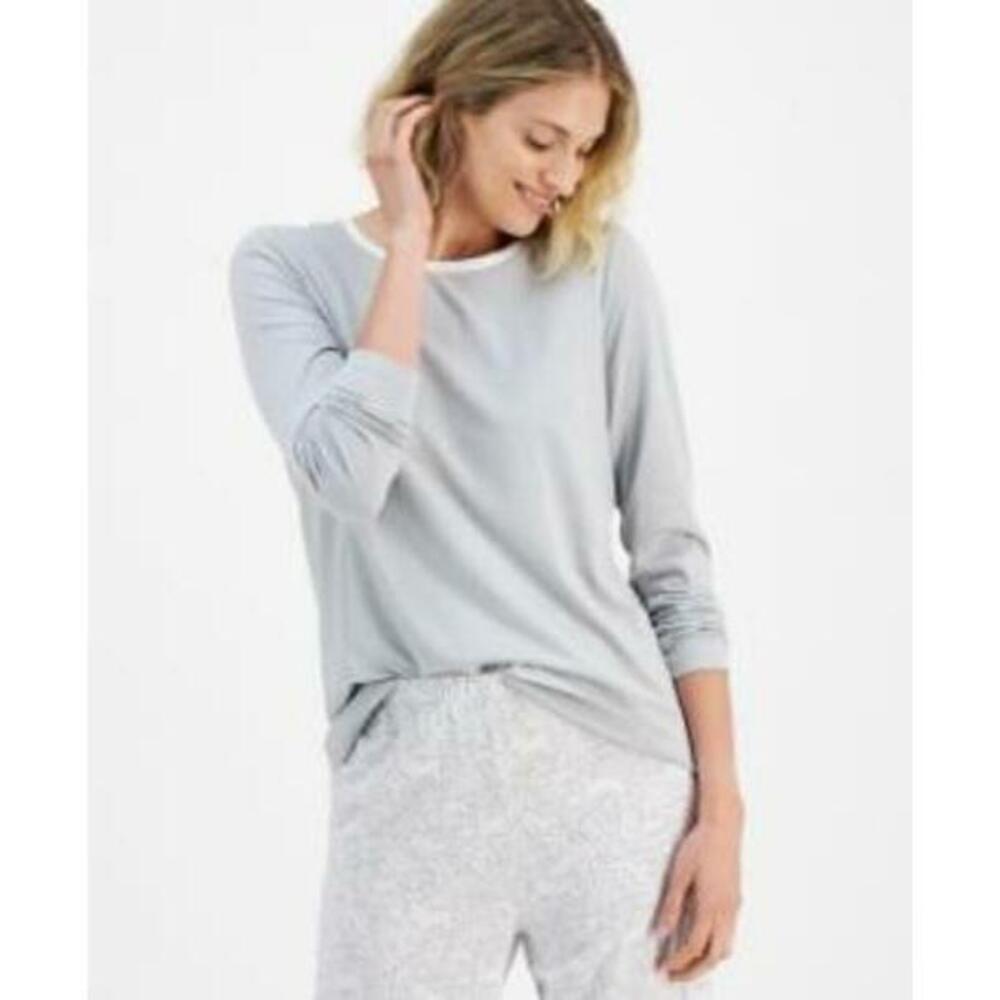 Charter Club Women's Gray 2-Pc. Long-Sleeve Pajamas Set L - Picture 2 of 3